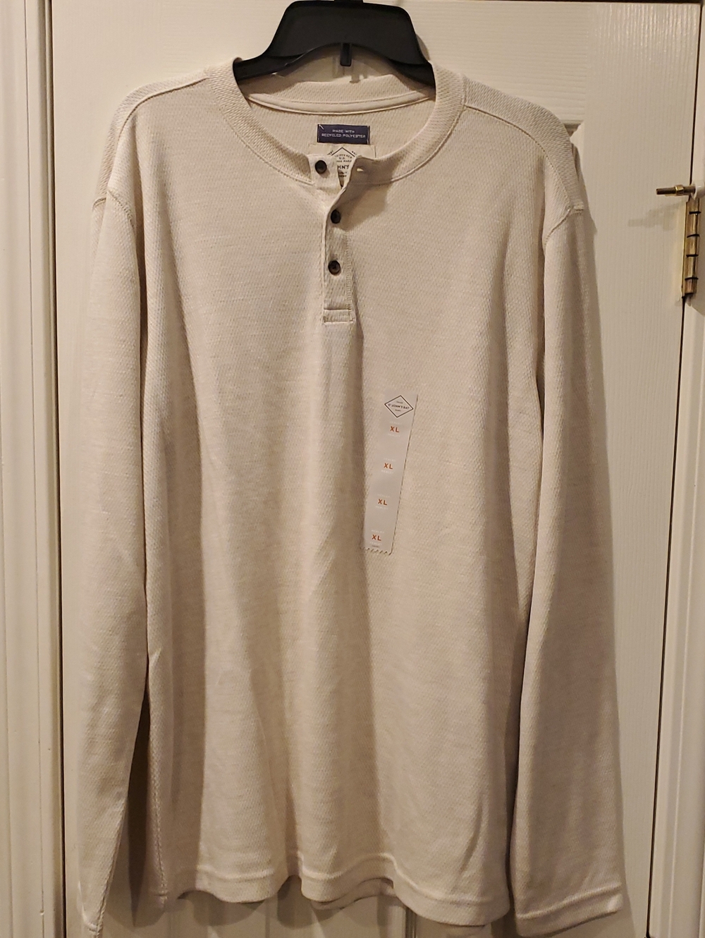 St. John's Bay Cream Henley Long-Sleeve Thermal Shirt